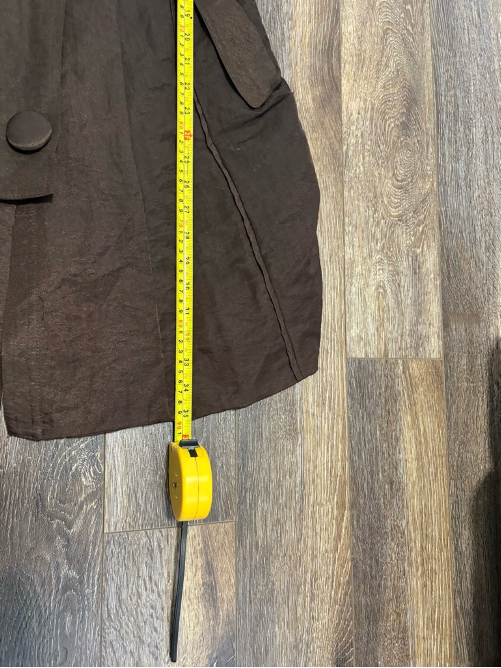 DESIGN TODAY'S Brown Taffeta Semi-Fitted Knee Length Jacket Small - Picture 11 of 12
